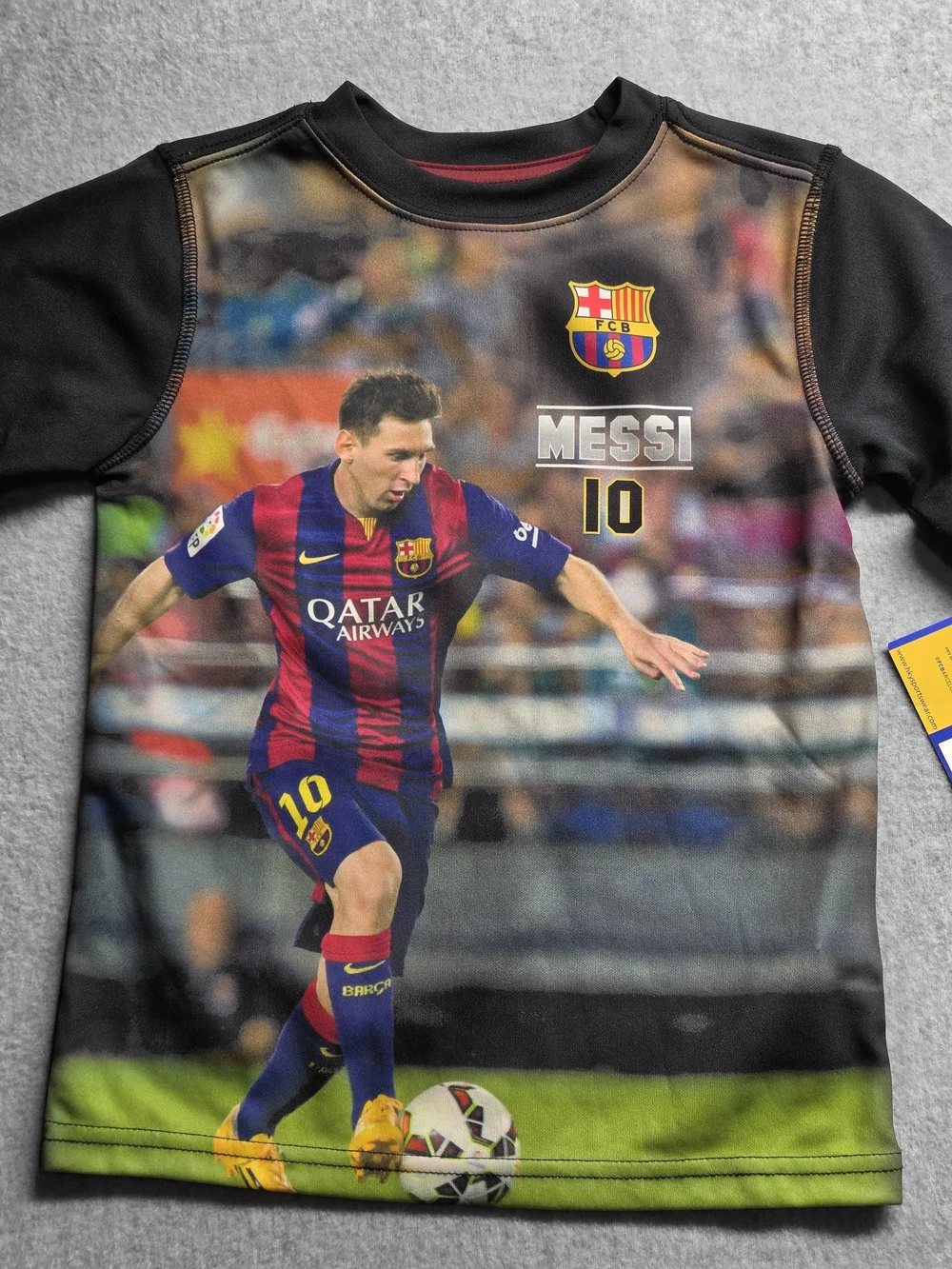Messi All Over Print FCB 10 Polyester Shirt Youth Size 6 Short Sleeve Soccer